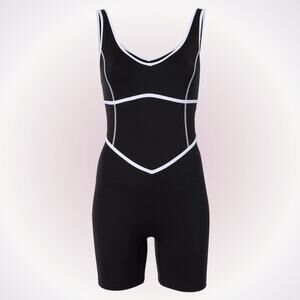 Bandier Tempo V-Neck Contrast Seam Playsuit | Sz M